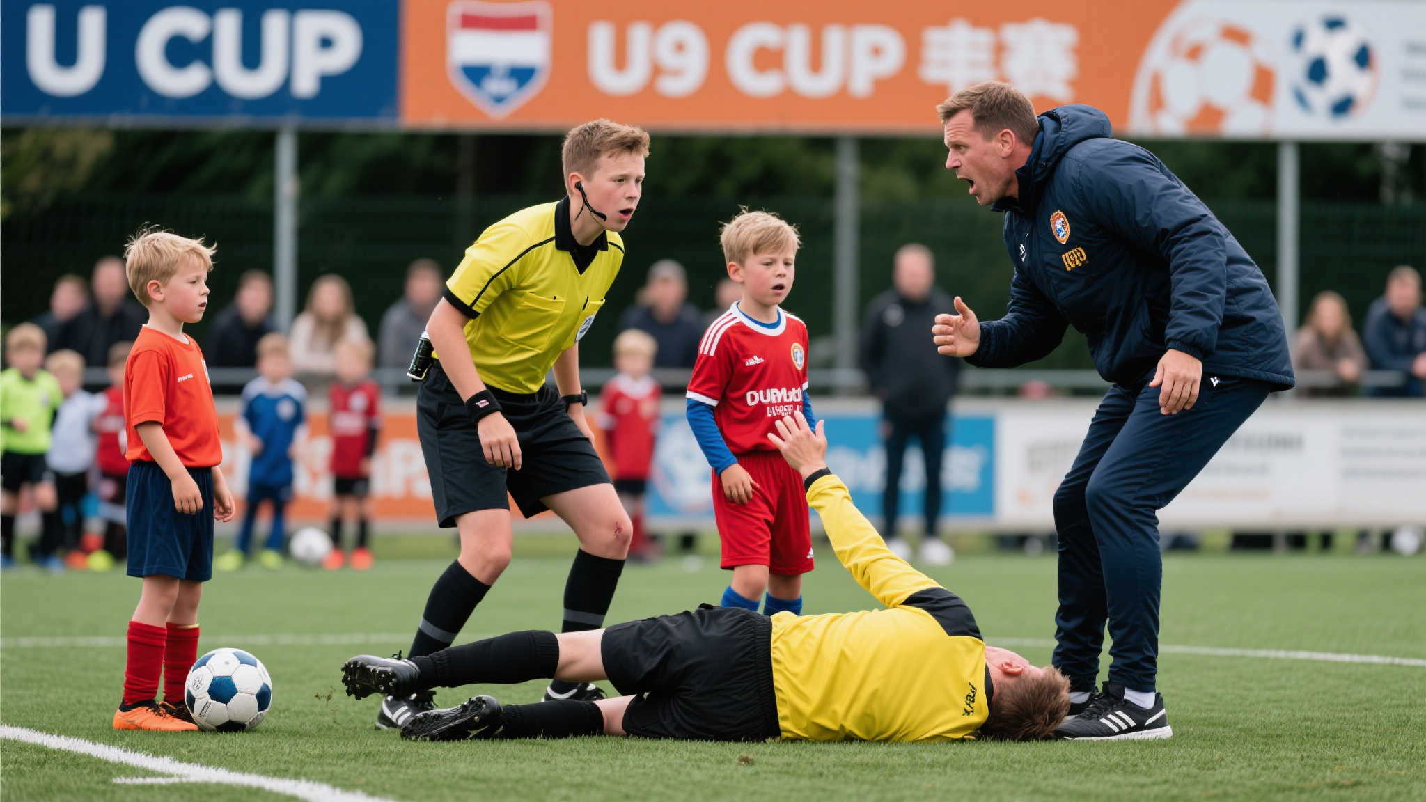 荷兰U9杯赛惊魂:教练一拳击倒主裁判 荷兰U9杯赛惊魂:教练一拳击倒主裁判